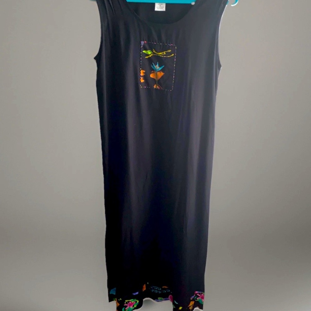 Paradiso Vintage Beach Coverup Maxi Dress Medium  Beaded‎ Accents